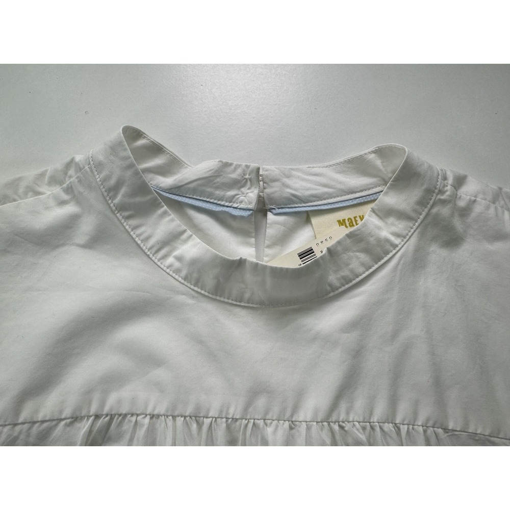 Maeve Anthropologie Blouse Womens 14 White Bell Sleeve Top NEW - Picture 8 of 15
